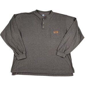 Walls Work Wear Mens Henley Long Sleeve Shirt Sz Large